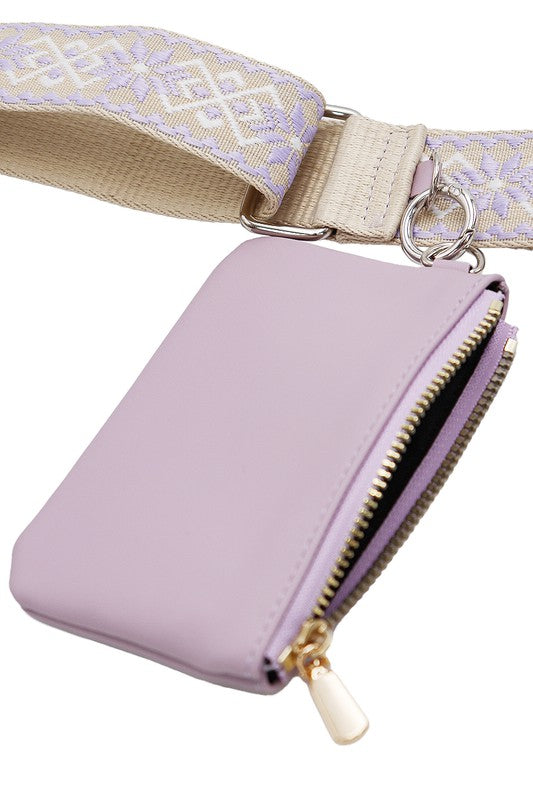 Petite Geometric Finewoven Pochette Cross Belt Bag - Vella Moda