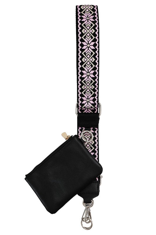 Petite Geometric Finewoven Pochette Cross Belt Bag - Vella Moda
