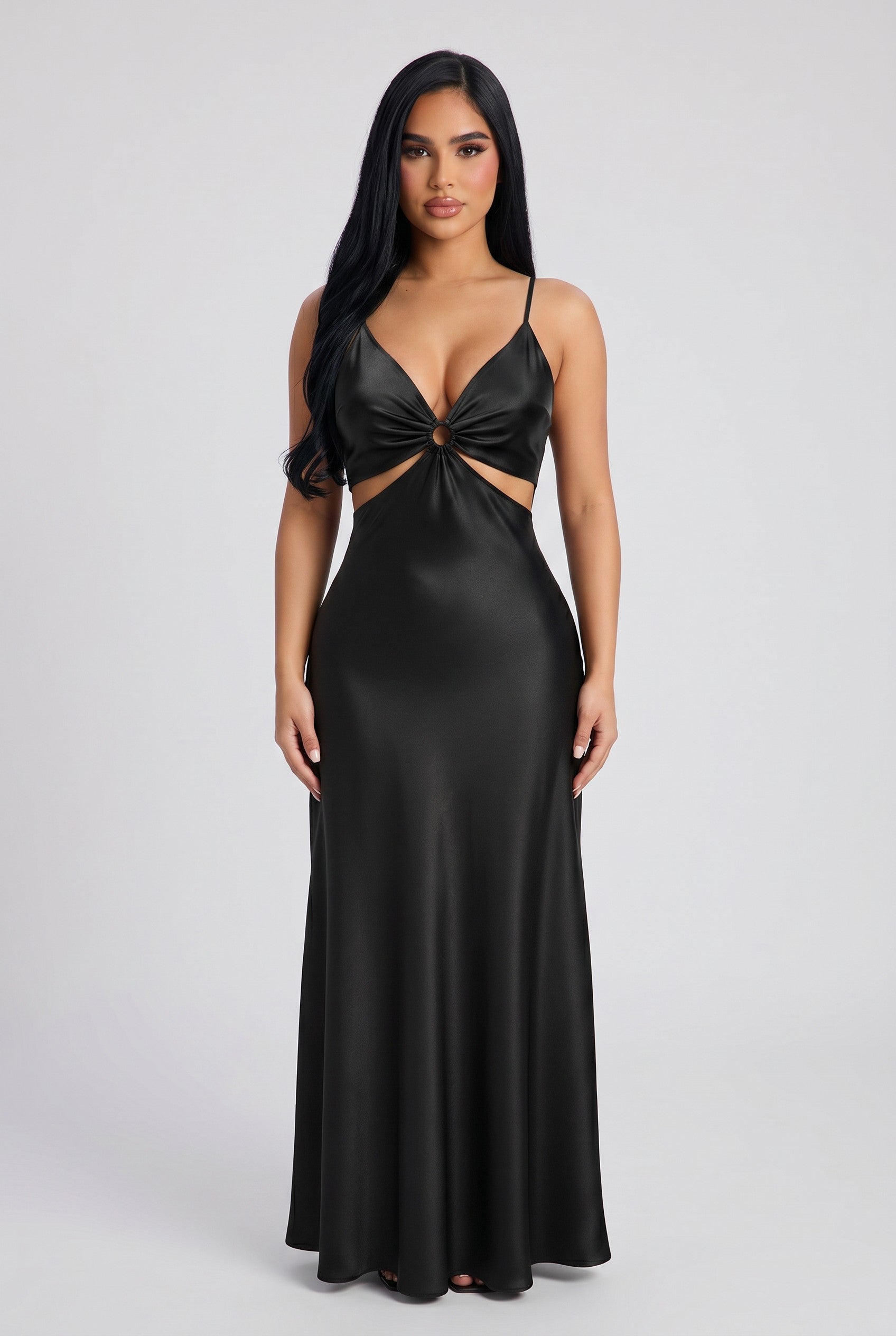 Seraphina Satin Cutout Midi Dress