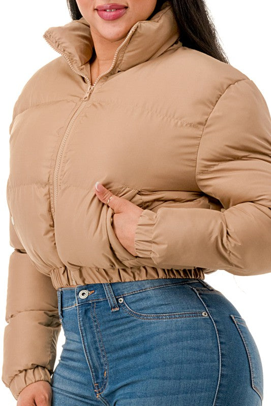 Puffer Long Sleeve Padded Jacket - Vella Moda