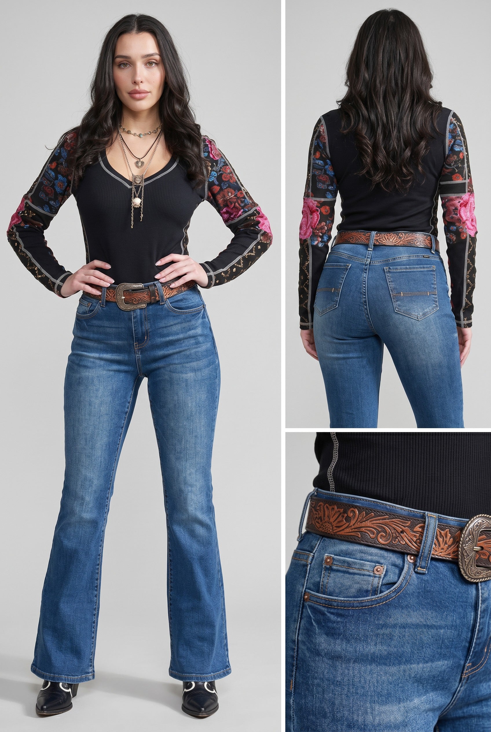 Western Blue Premium Flare Bootcut Jeans – Medium Wash