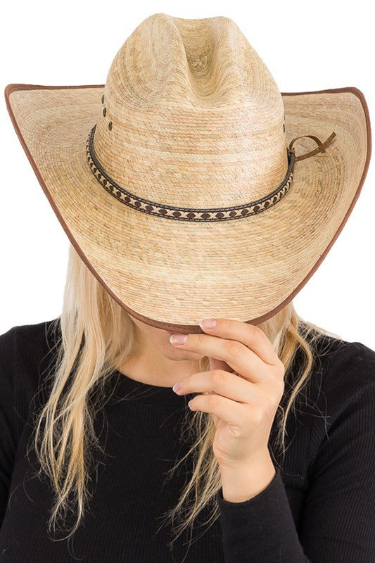 Quarterhorse Outlined Palm Straw Hat - Bella Moda Latina