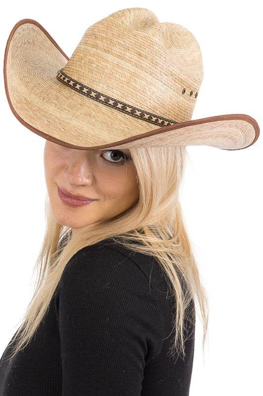 Quarterhorse Outlined Palm Straw Hat - Bella Moda Latina