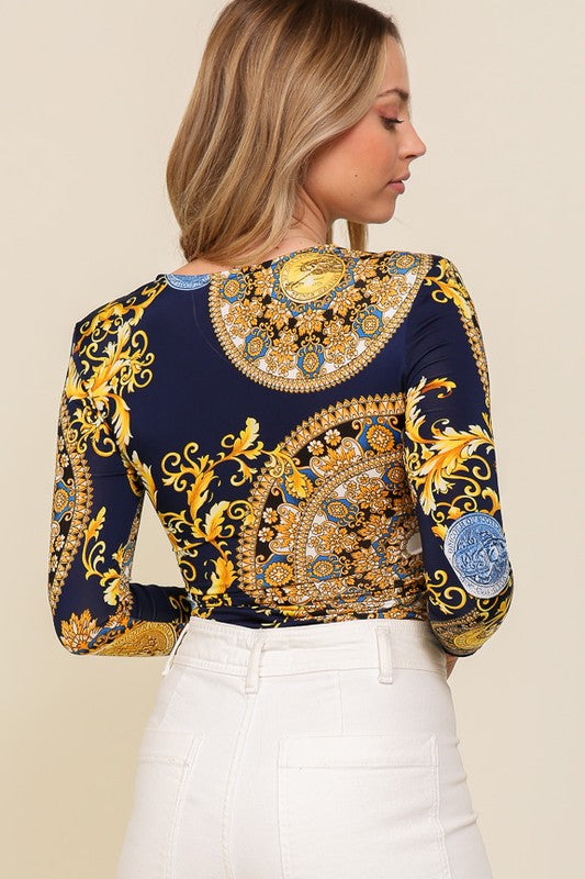 Venezia long sleeve bodysuit - Bella Moda Latina