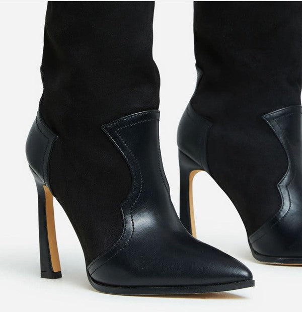 Knee High Pointed Toe Boots - Vella Moda