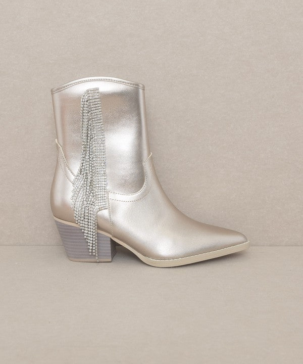 RHINSTONE FRINGE COWGIRL BOOT - Vella Moda