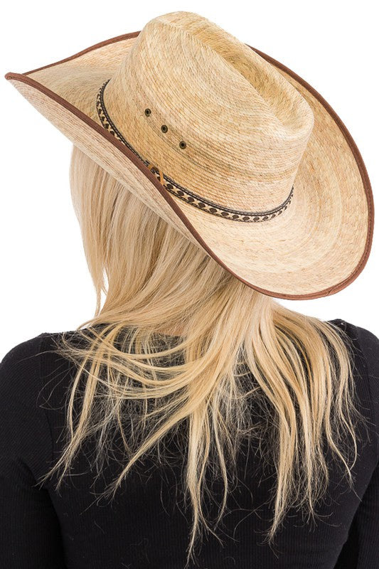 Quarterhorse Outlined Palm Straw Hat - Vella Moda
