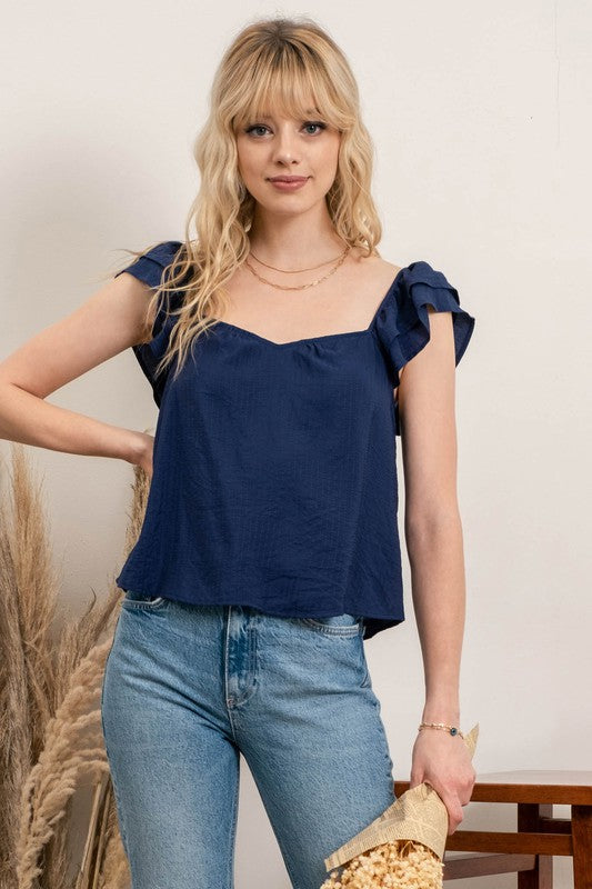 SWEETHEART NECKLINE TOP - Vella Moda