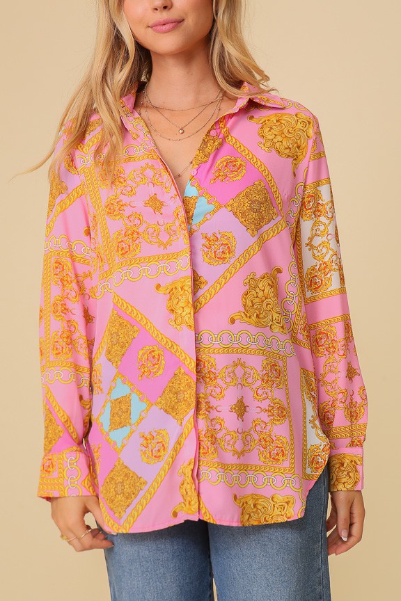 Chiffon Print Blouse - Vella Moda