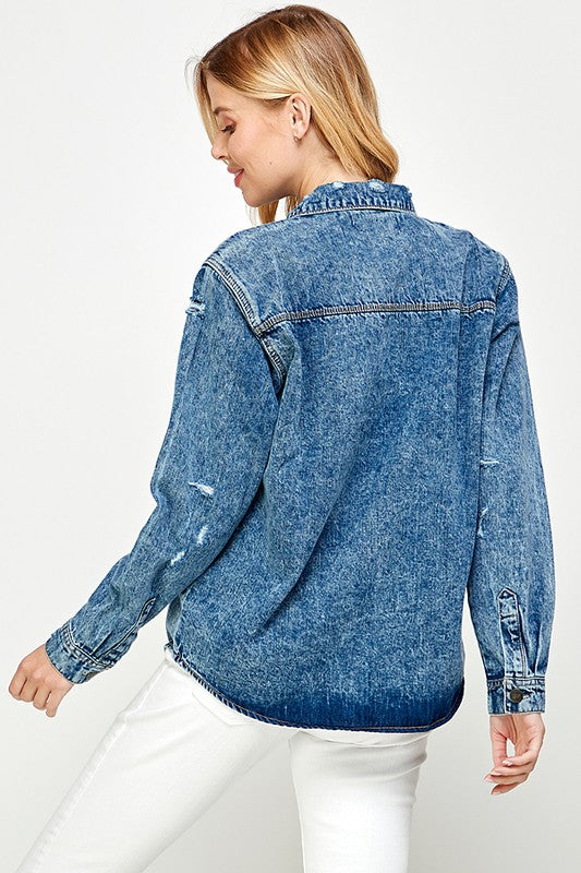 Women's Denim Shirt - Vella Moda