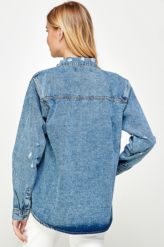 Women's Denim Shirt - Vella Moda