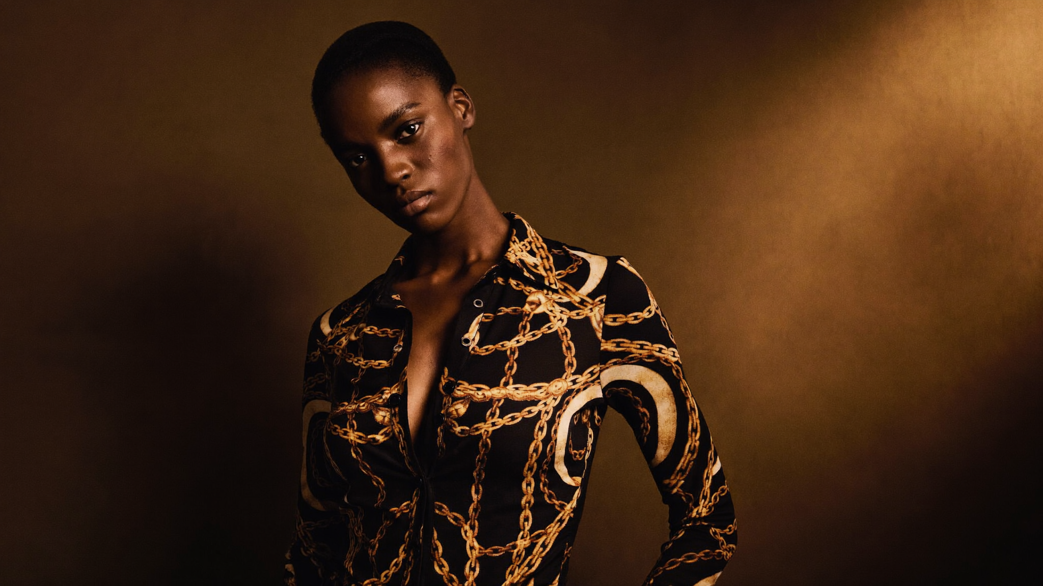 Brittney Reeves in a studio wearing western chic editorial fashion