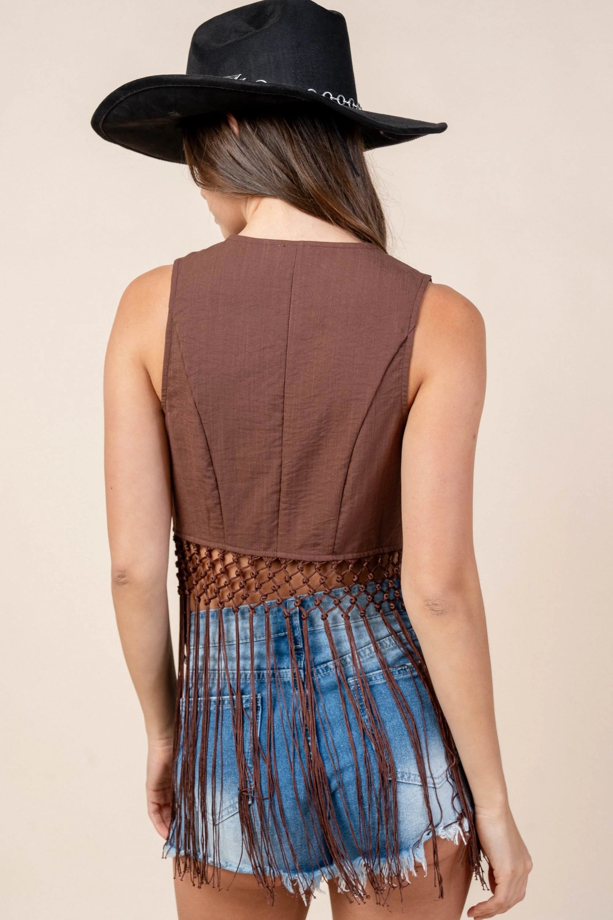 Western Style Fringe Accents Top