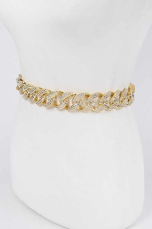 Rhinestone Oversized Chain Belt