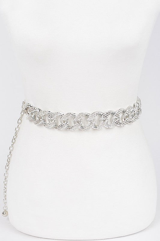 Rhinestone Oversized Chain Belt