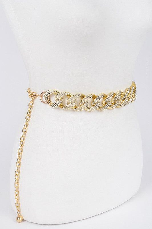 Rhinestone Oversized Chain Belt