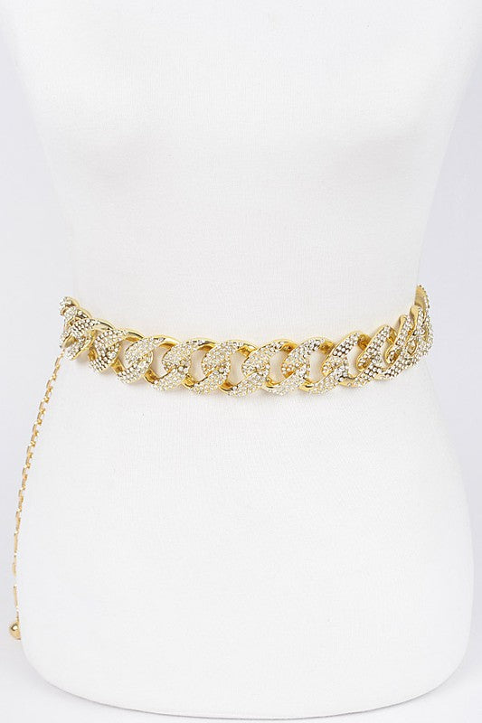 Rhinestone Oversized Chain Belt