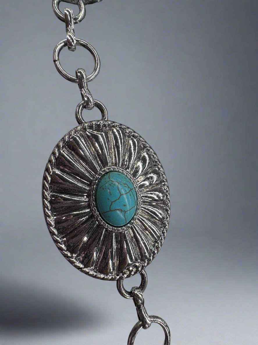 Western Chain Belt W Turquoise Stud