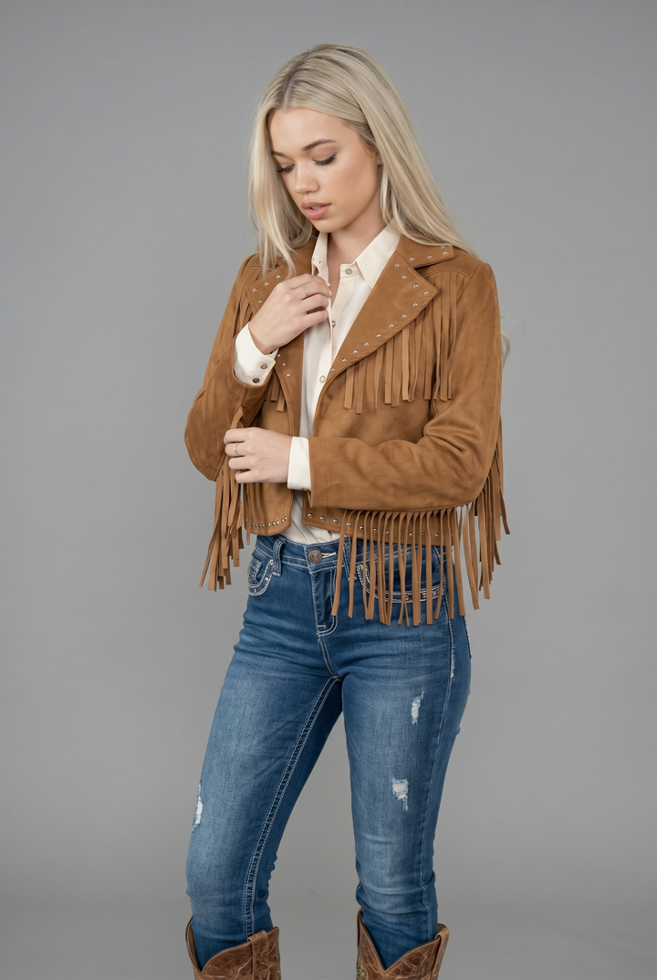 Suede Jacket With Tassle