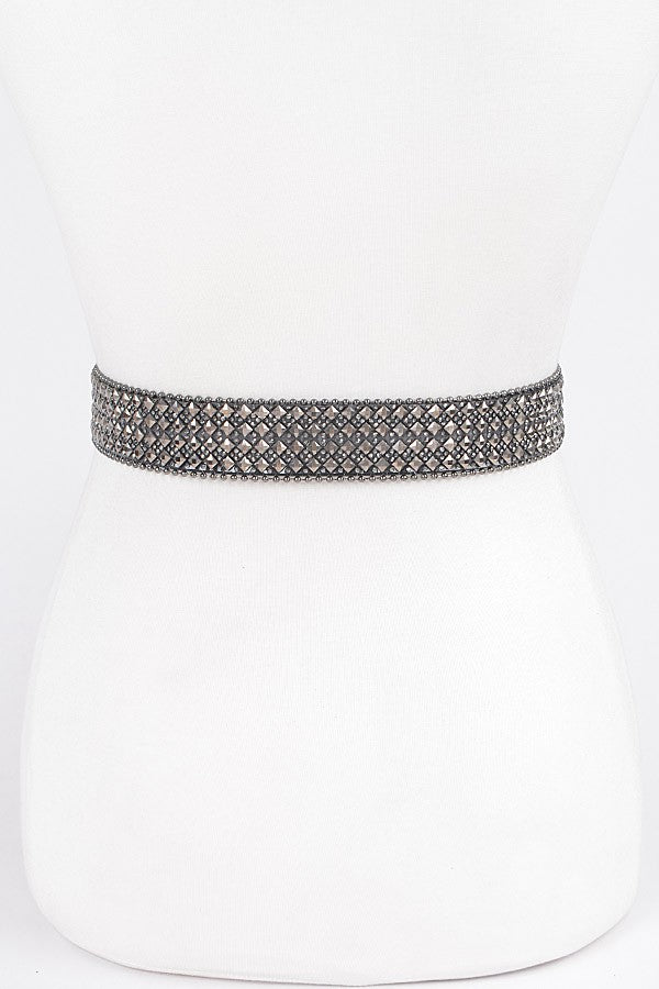 All-Over Crystal Rhinestone Western Buckle Belt