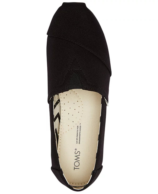TOMS Alpargata Slip-On Flats - Black/Black