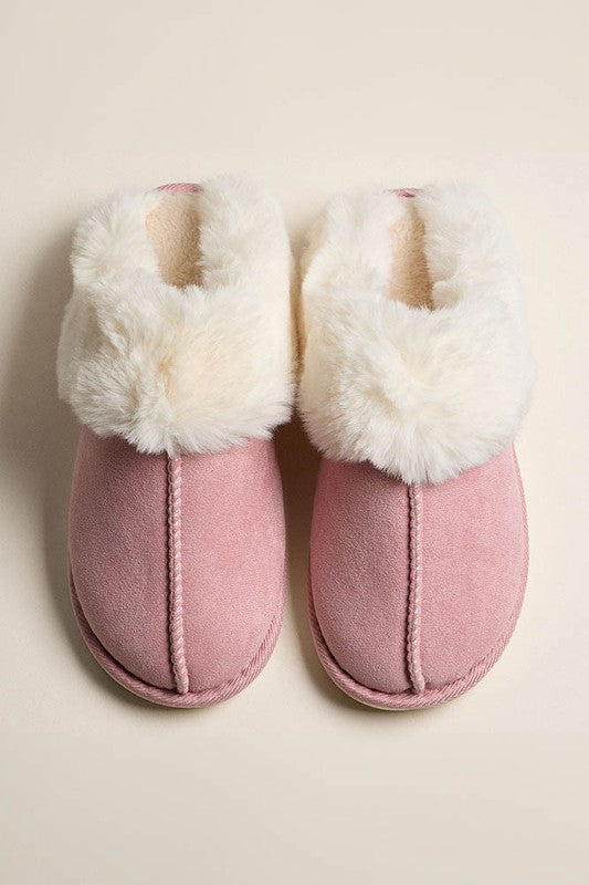 Faux Fur Suede Fuzzy Sherpa Slippers