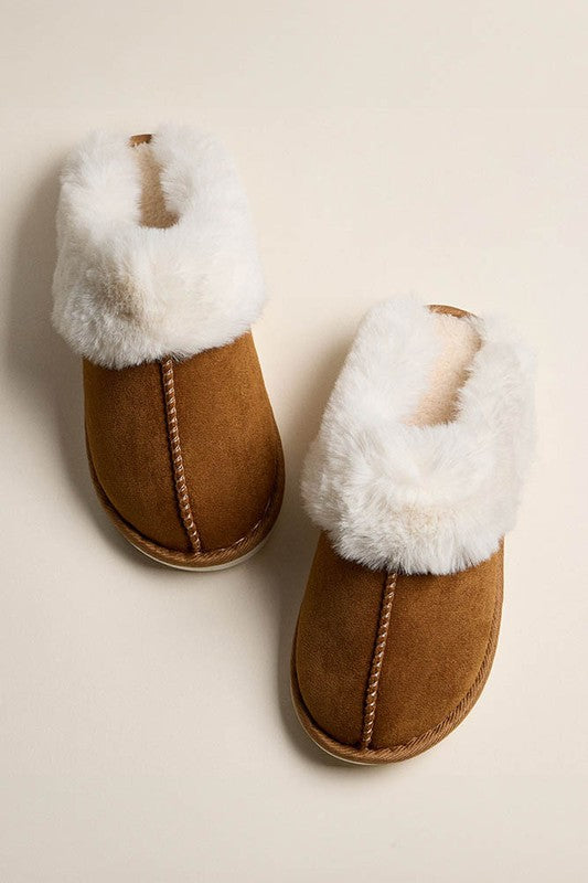 Faux Fur Suede Fuzzy Sherpa Slippers