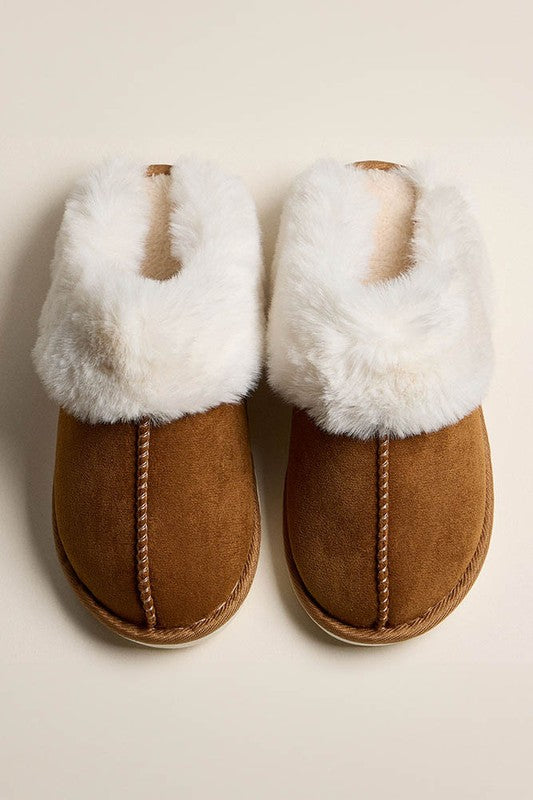 Faux Fur Suede Fuzzy Sherpa Slippers
