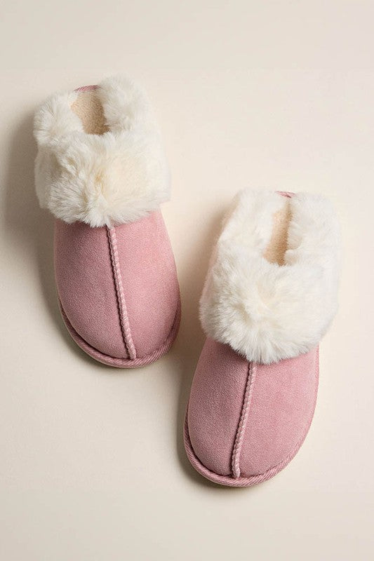 Faux Fur Suede Fuzzy Sherpa Slippers
