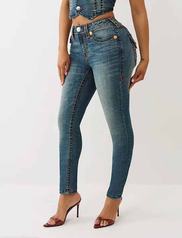 True Religion Jennie Super T Mid Rise Curvy Skinny Jean