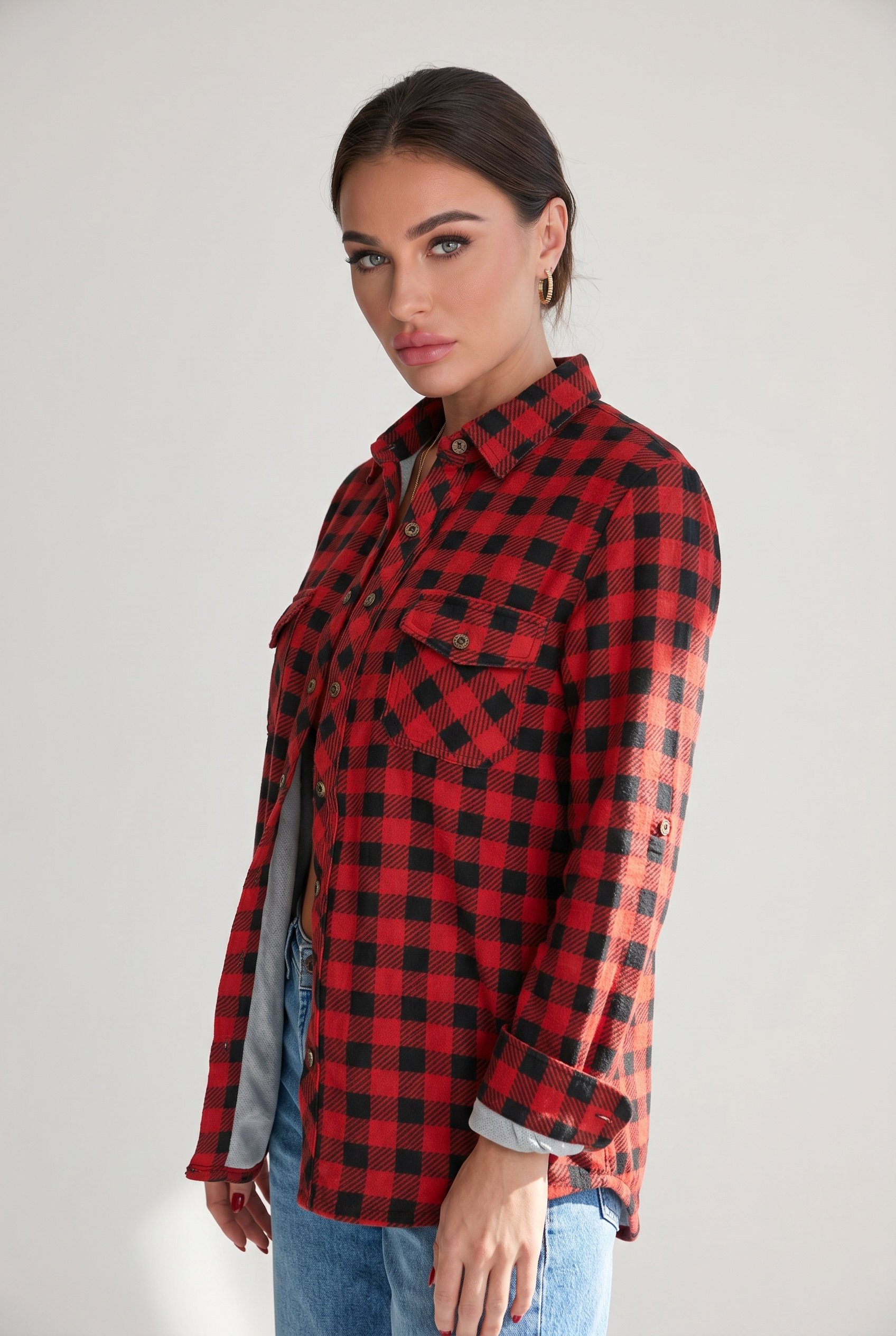 Essential Plaid Button-Up Flannel Shirt
