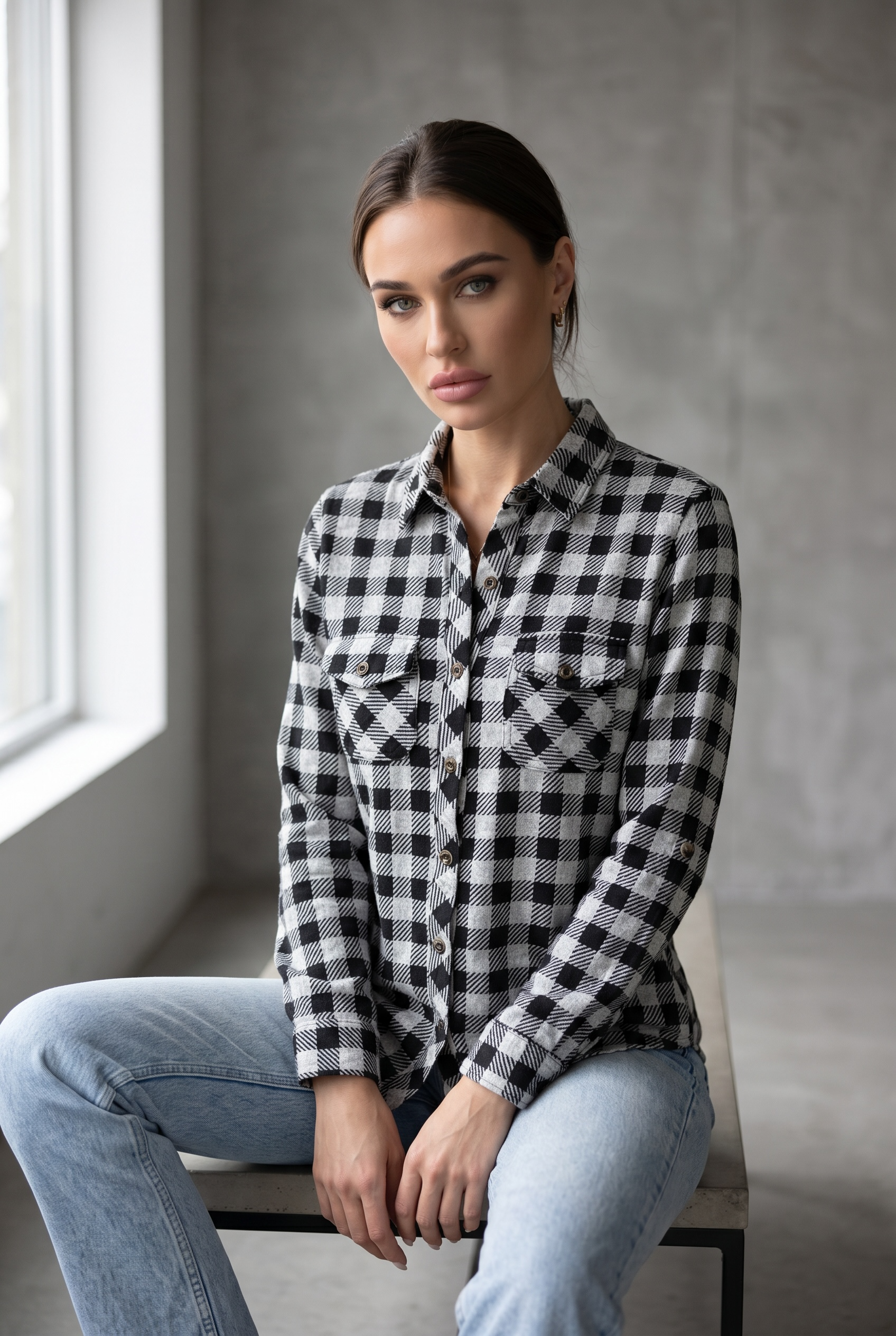 Essential Plaid Button-Up Flannel Shirt