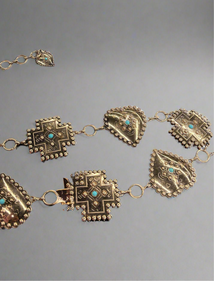 Heart & Cross Chain Belt