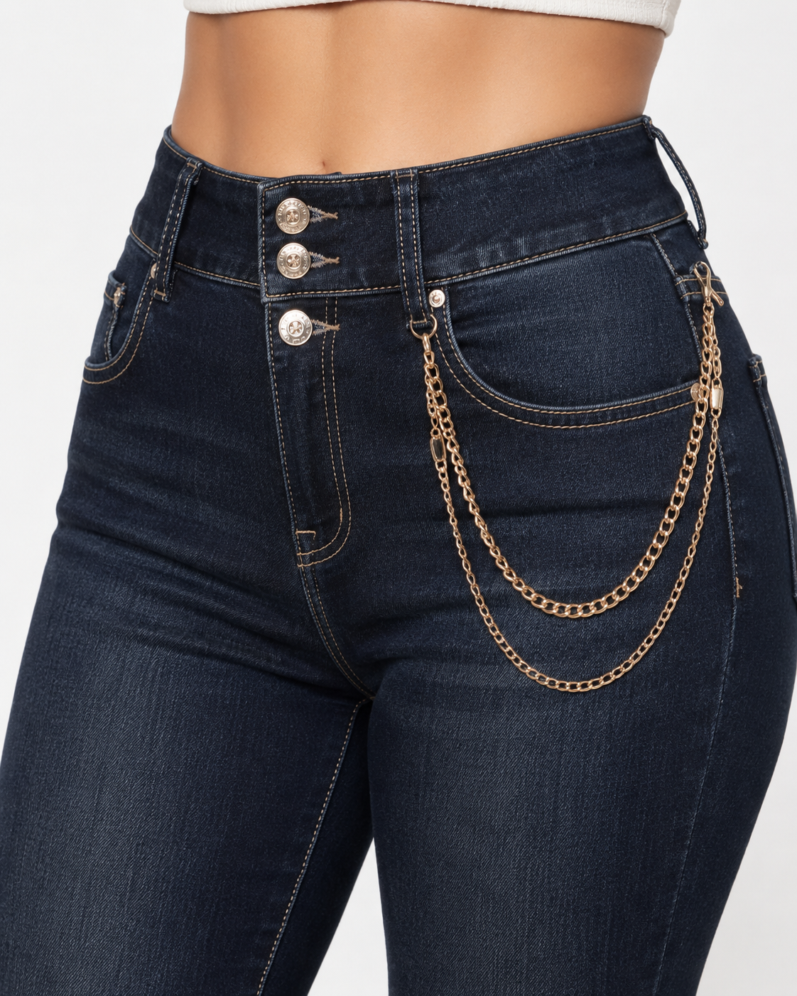 Sexy Couture High-Waist Push-Up Skinny Jeans – Dark Wash