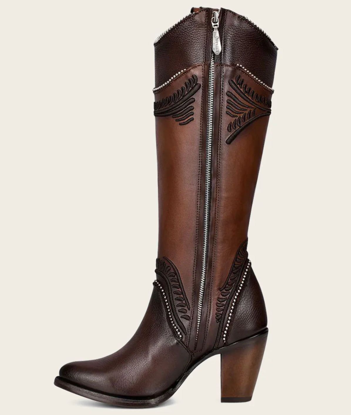 LD CHOCOLATE EMBROIDERY ROUND TOE