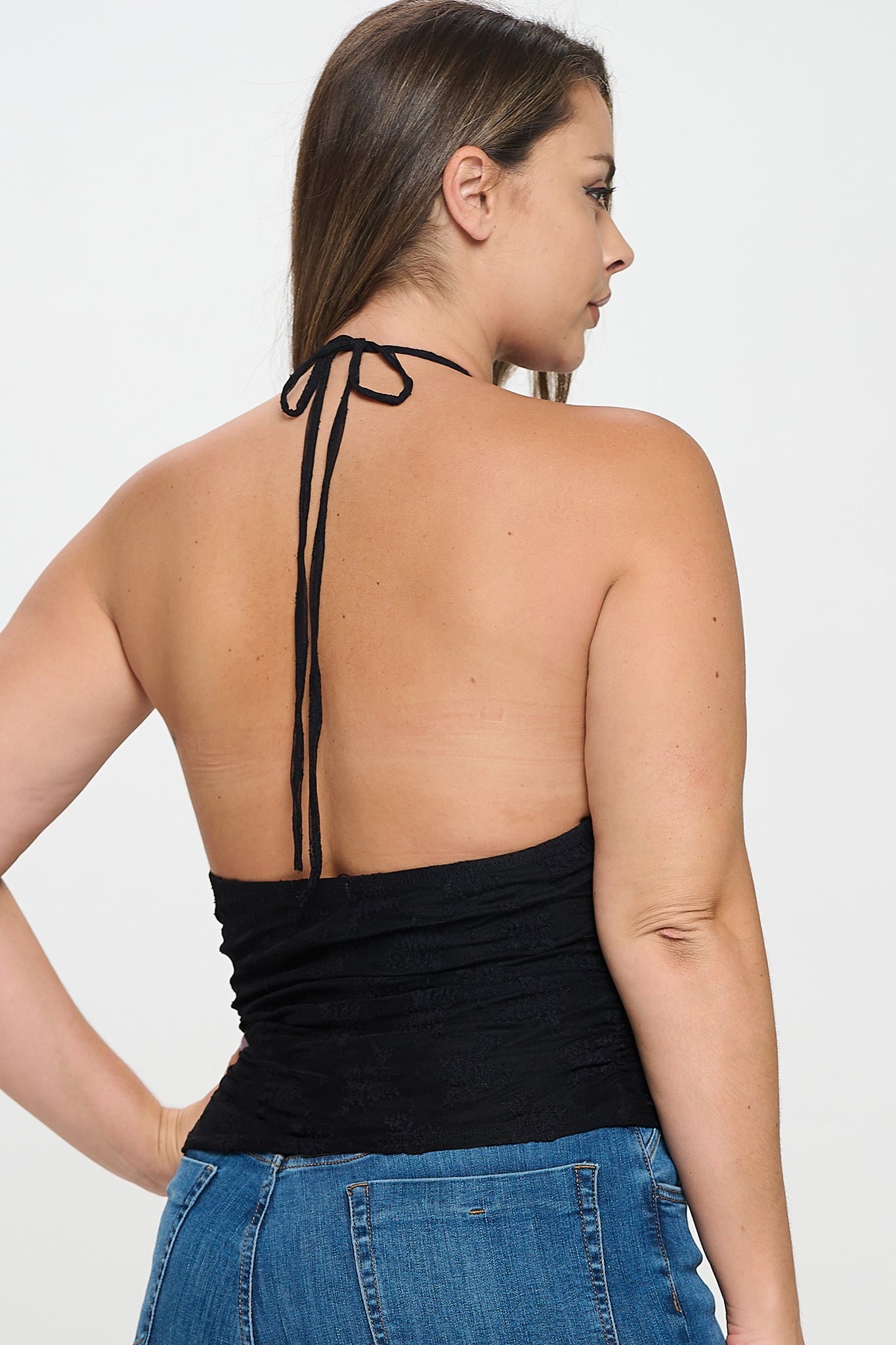 Halter Neck  Ruffle Top