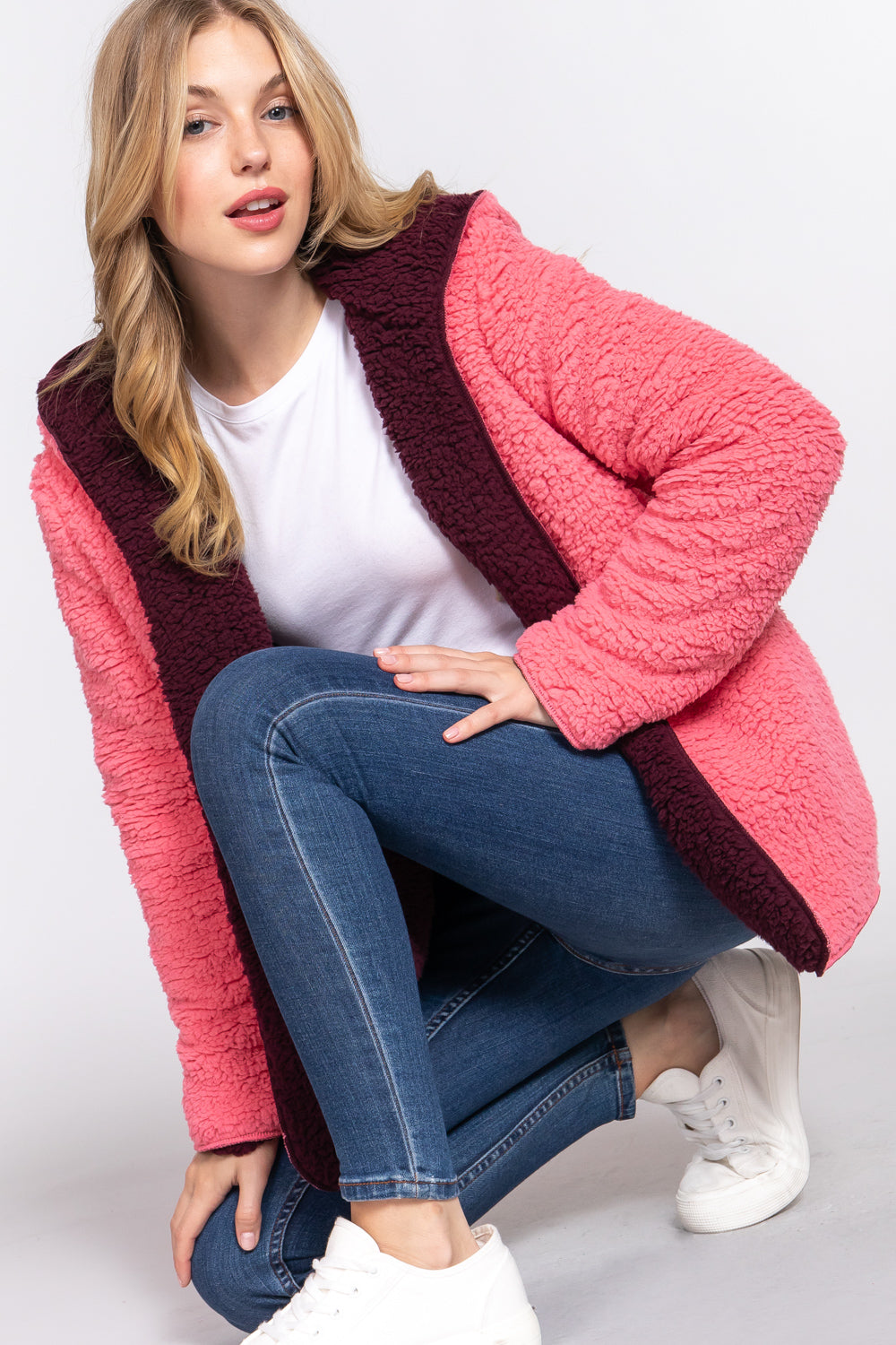 Reversible Faux Fur Hooded Jacket