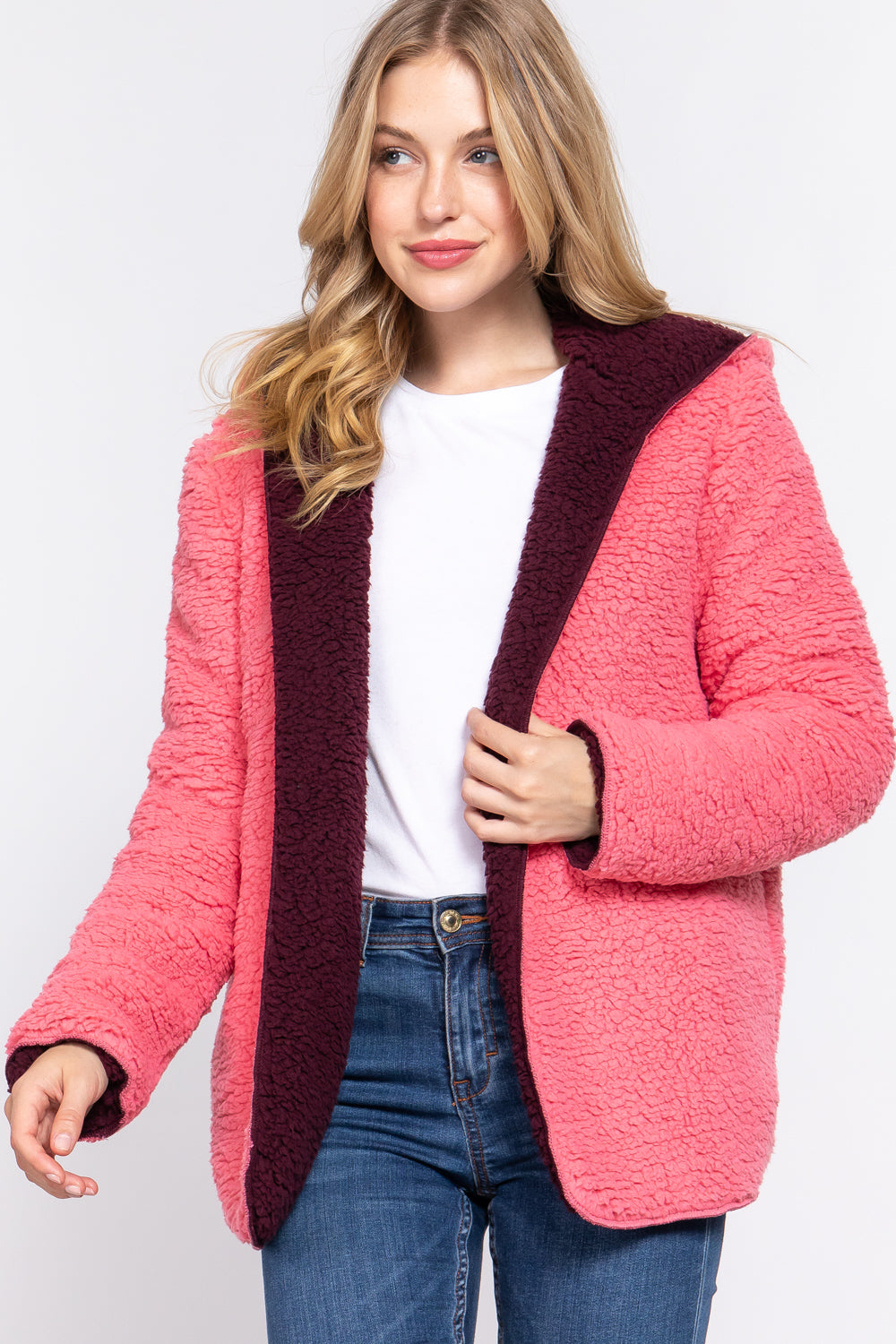 Reversible Faux Fur Hooded Jacket