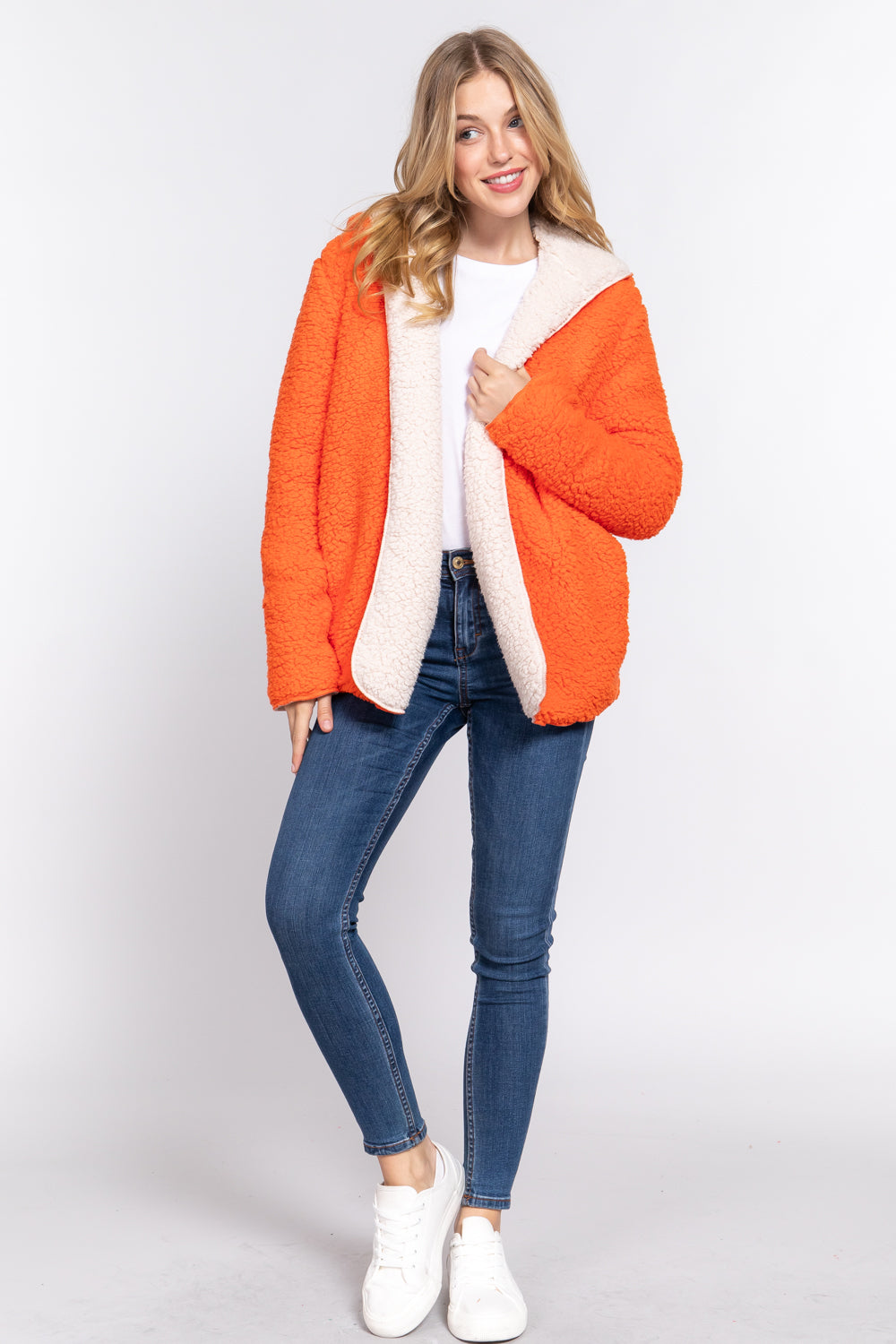 Reversible Faux Fur Hooded Jacket
