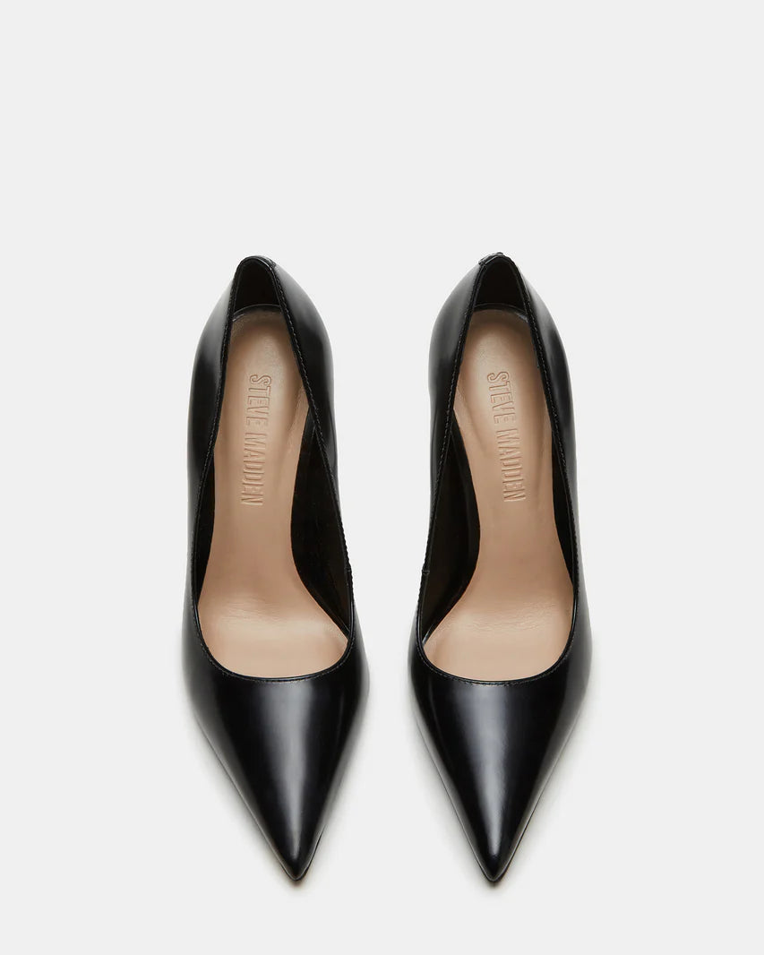 Noir Black Leather Stiletto Pumps – Steve Madden