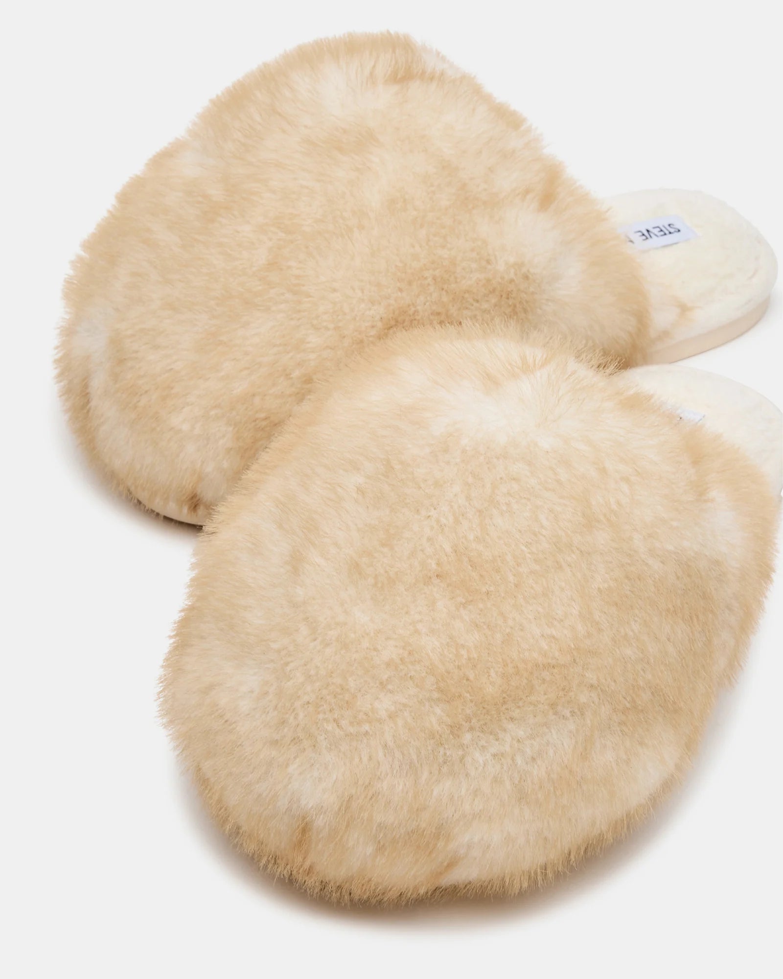 Poof Natural Faux Fur Slip-On Slippers - Steve Madden