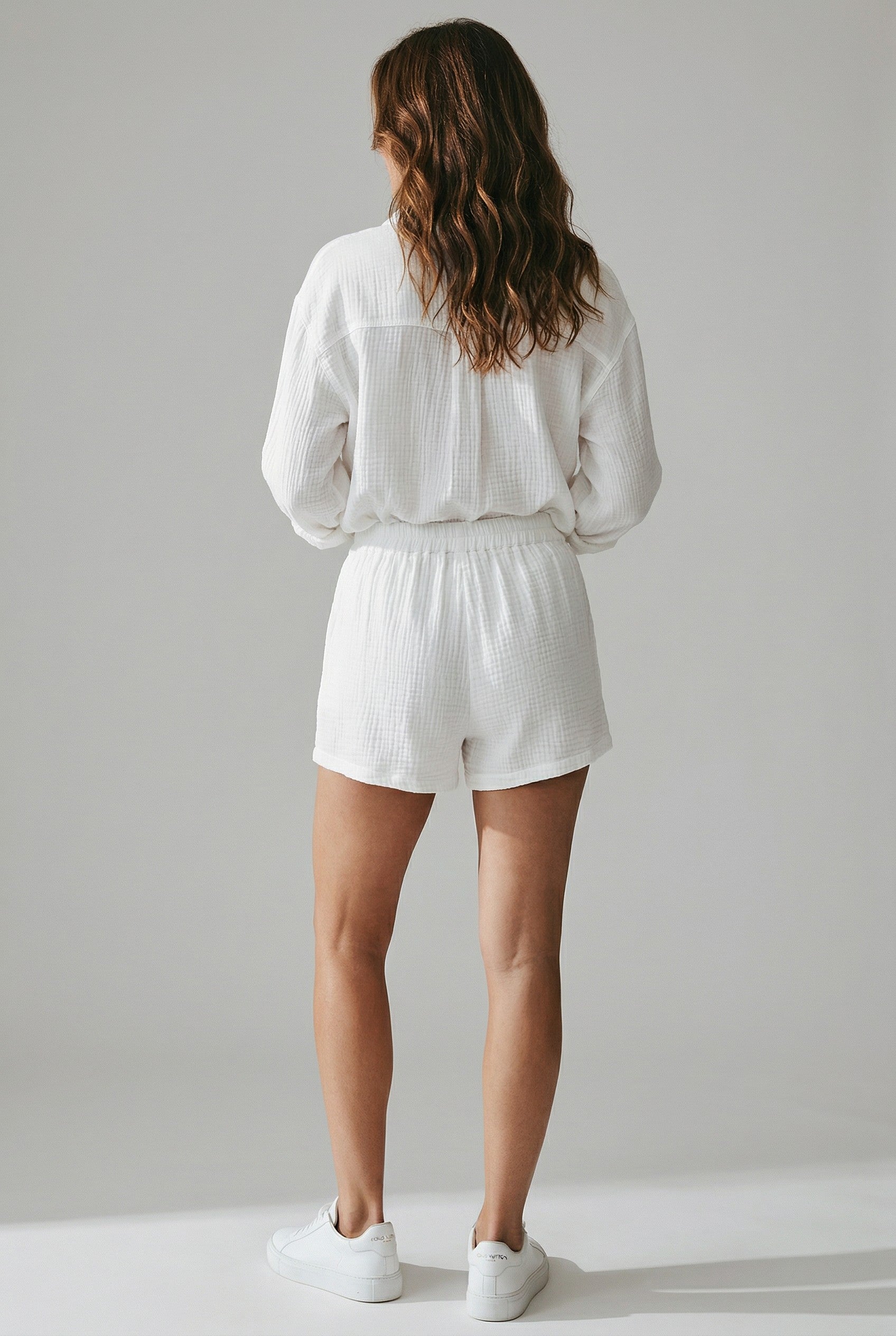 Striped Linen Button-Up Shirt & Shorts Set