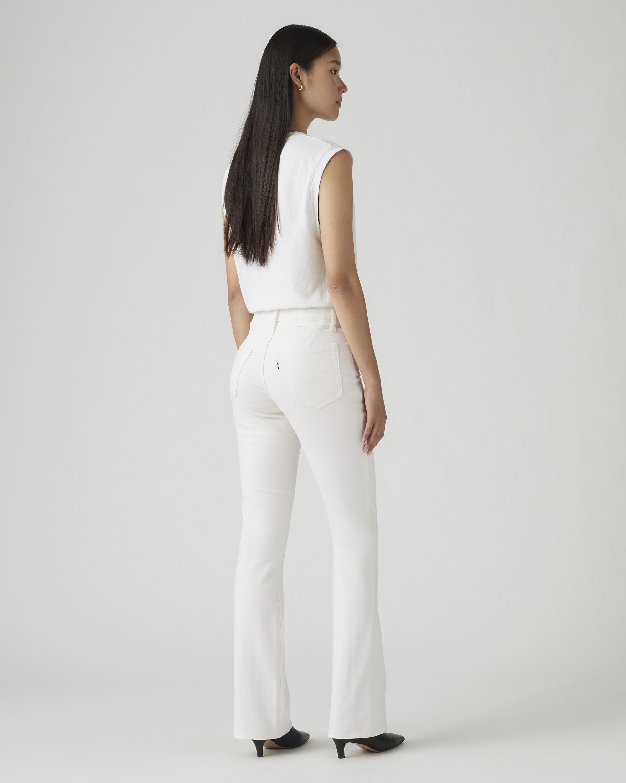 Levi's 725 High-Rise Bootcut Jeans in Soft Clean White – back view