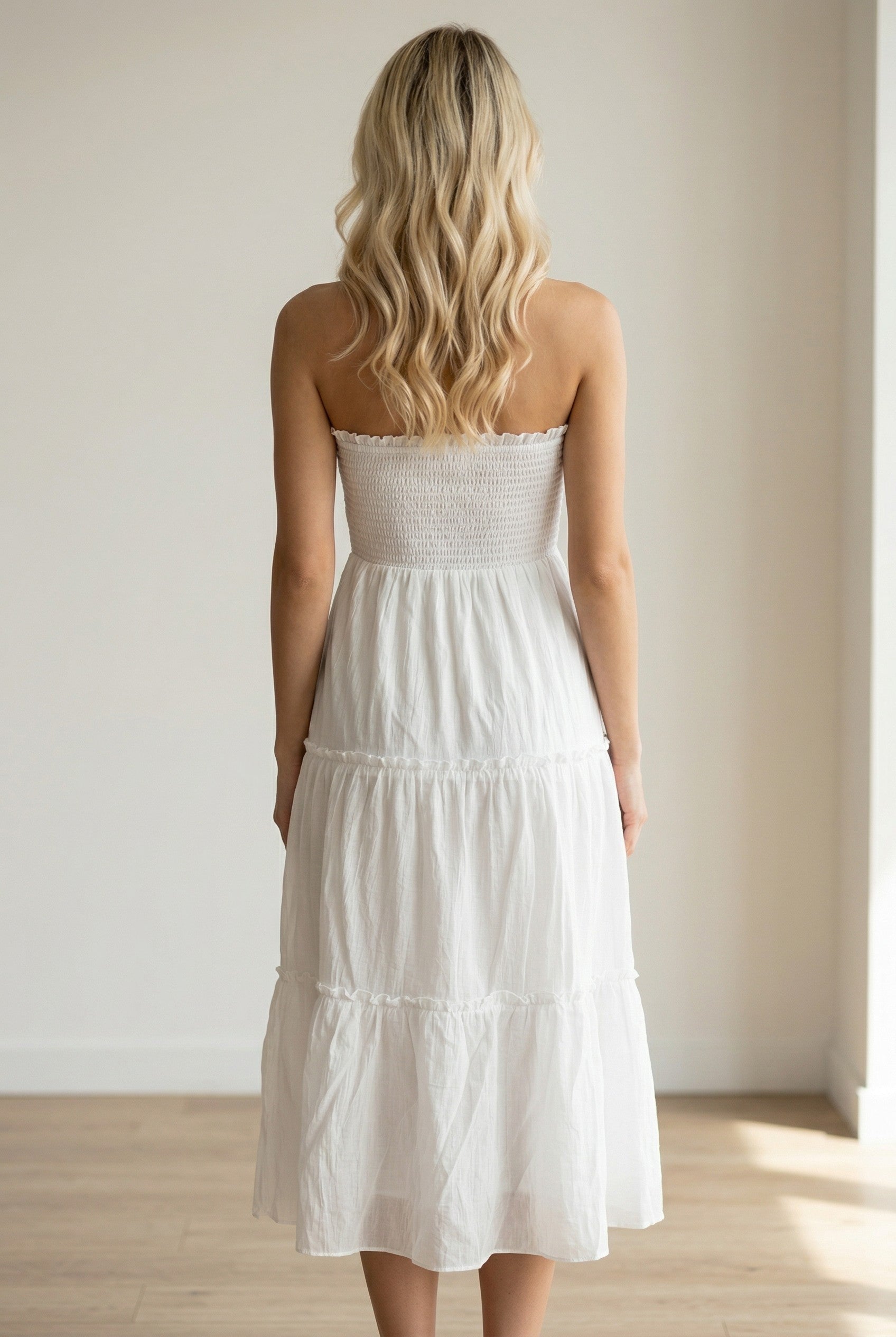 Convertible Smocked Tiered Maxi Skirt