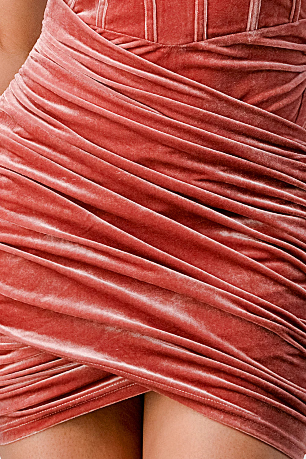 SUPER STRETCH RIBBED WRAPPED SUEDE MINI DRESS