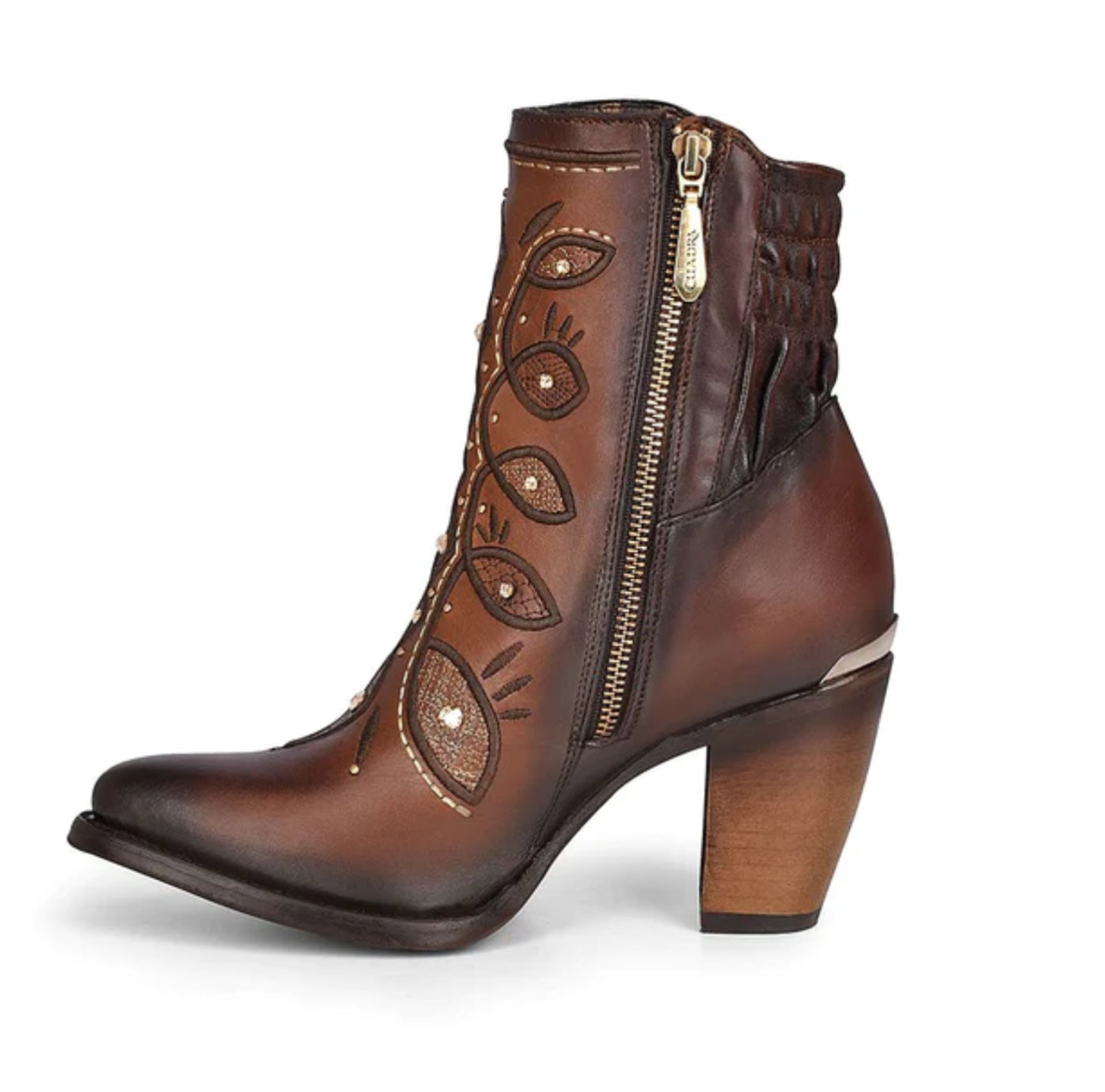 CUADRA MAPLE EMBROIDERY & CRYSTALS ROUND TOE - Vella Moda