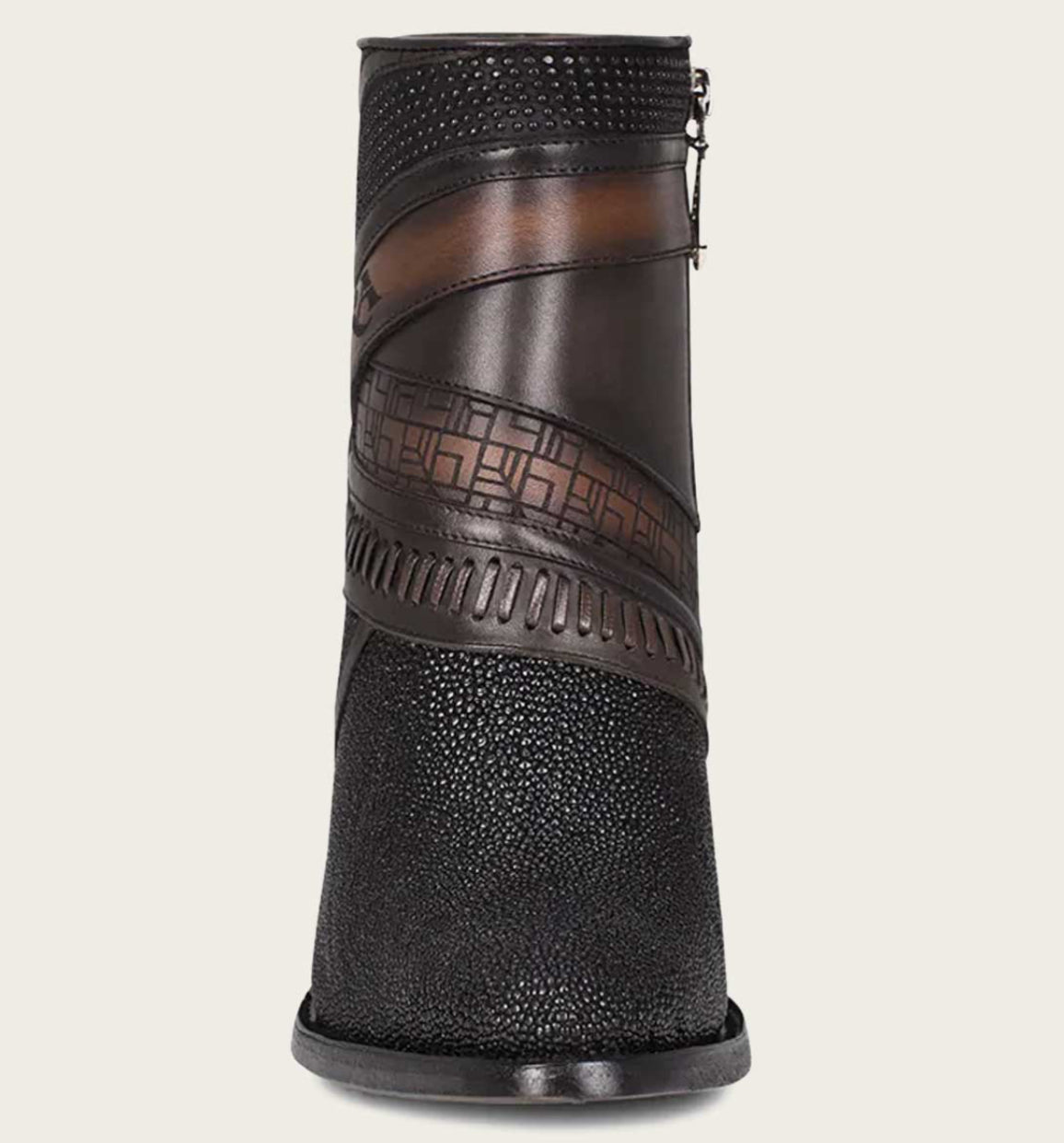 LD BLACK STINGRAY LASER & WOVEN ROUND TOE - Vella Moda