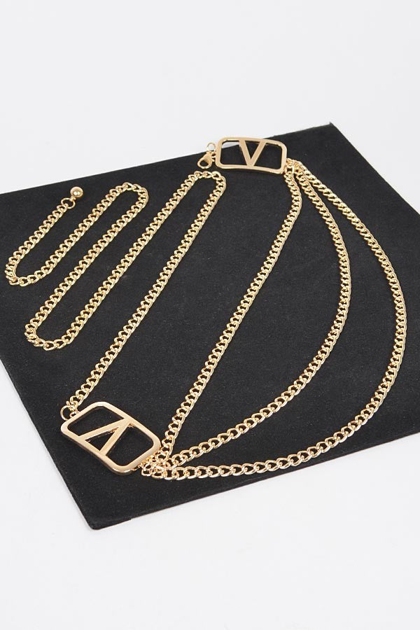 Layered Plus Size Metal Chain Belt product view 6