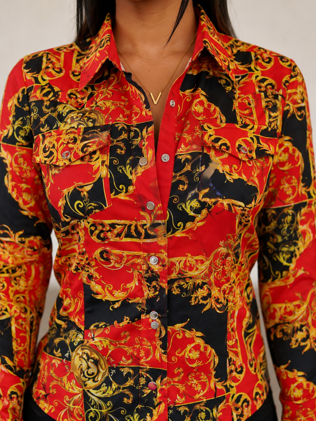 Imperial Équestre Silk-Touch Western Blouse