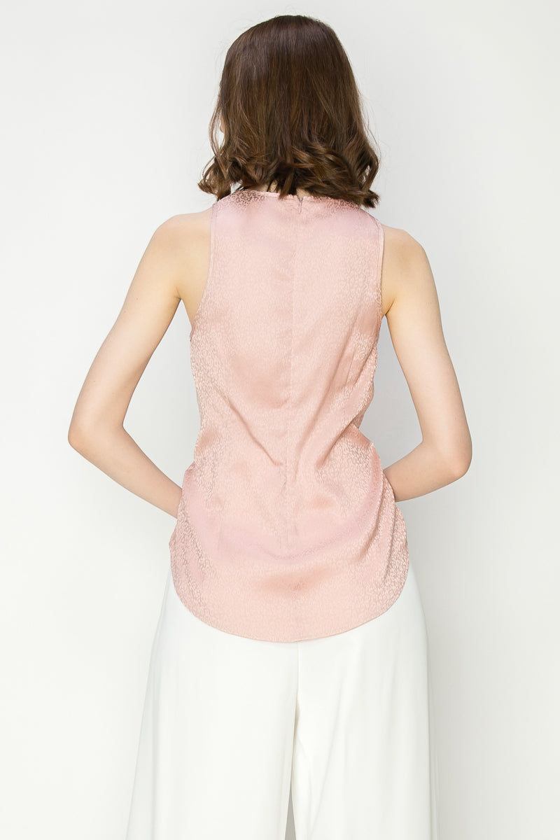 Leopard Print Twist front Sleeveless Blouse Top - Vella Moda